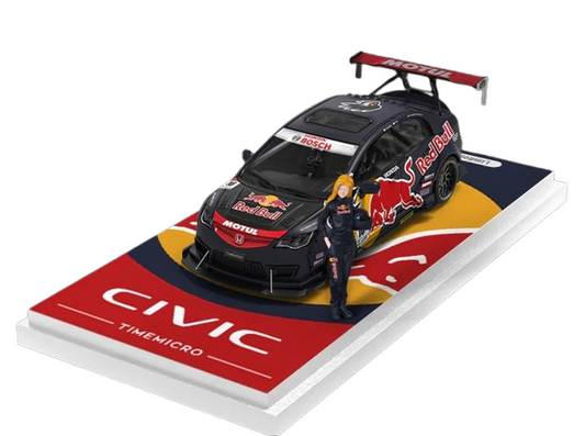 1:64 Honda Civic Red Bull Alloy Car Model With Doll