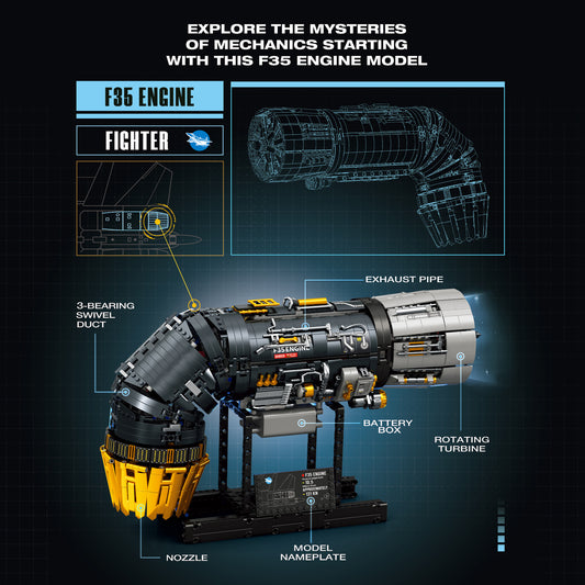 33014 F35B Mechanical Engine Assembly Building Block Model Kit