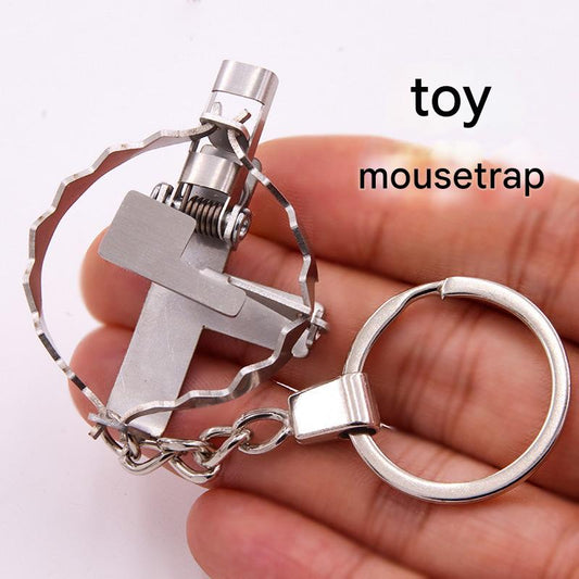 Mini Stainless Steel Mouse Trap Keychain