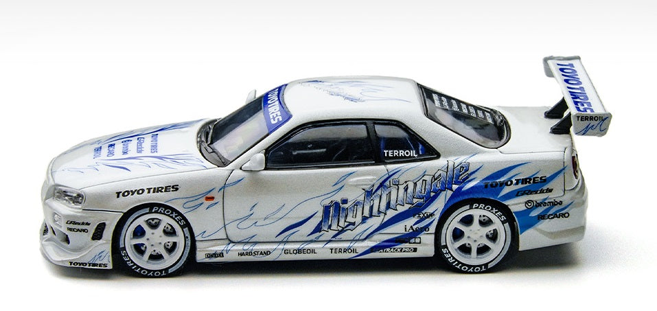 1:64 Nissan Skyline GT-R R34 Drift Flame Diecast Car
