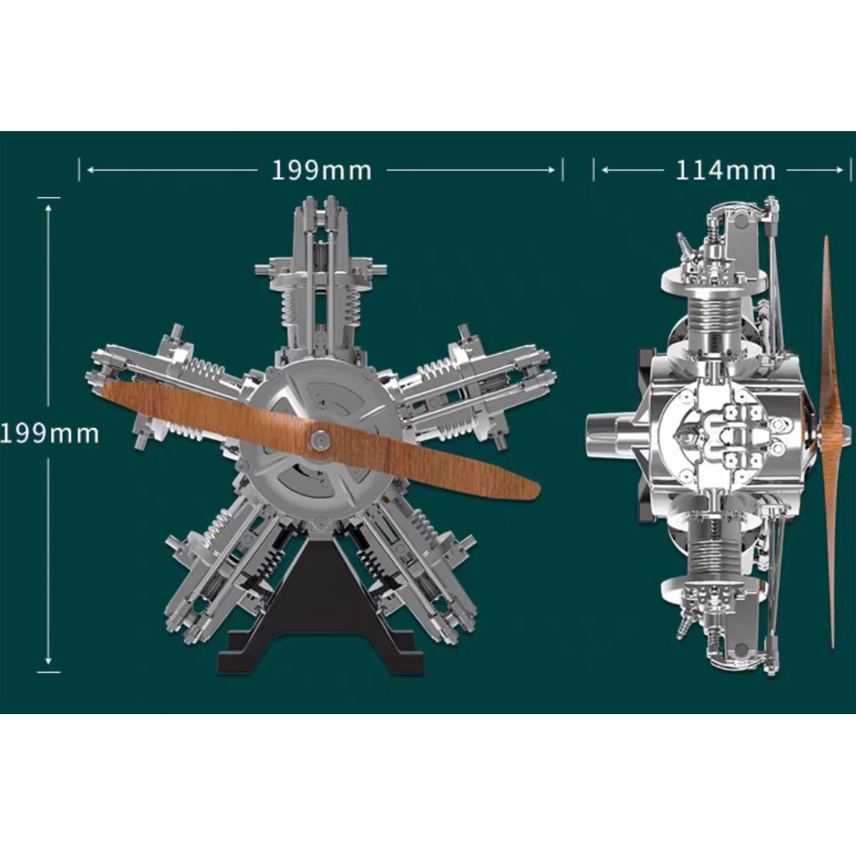 Electric Powered Aviation Five-Cylinder Star Engine Model Mechanical Assembly Toy