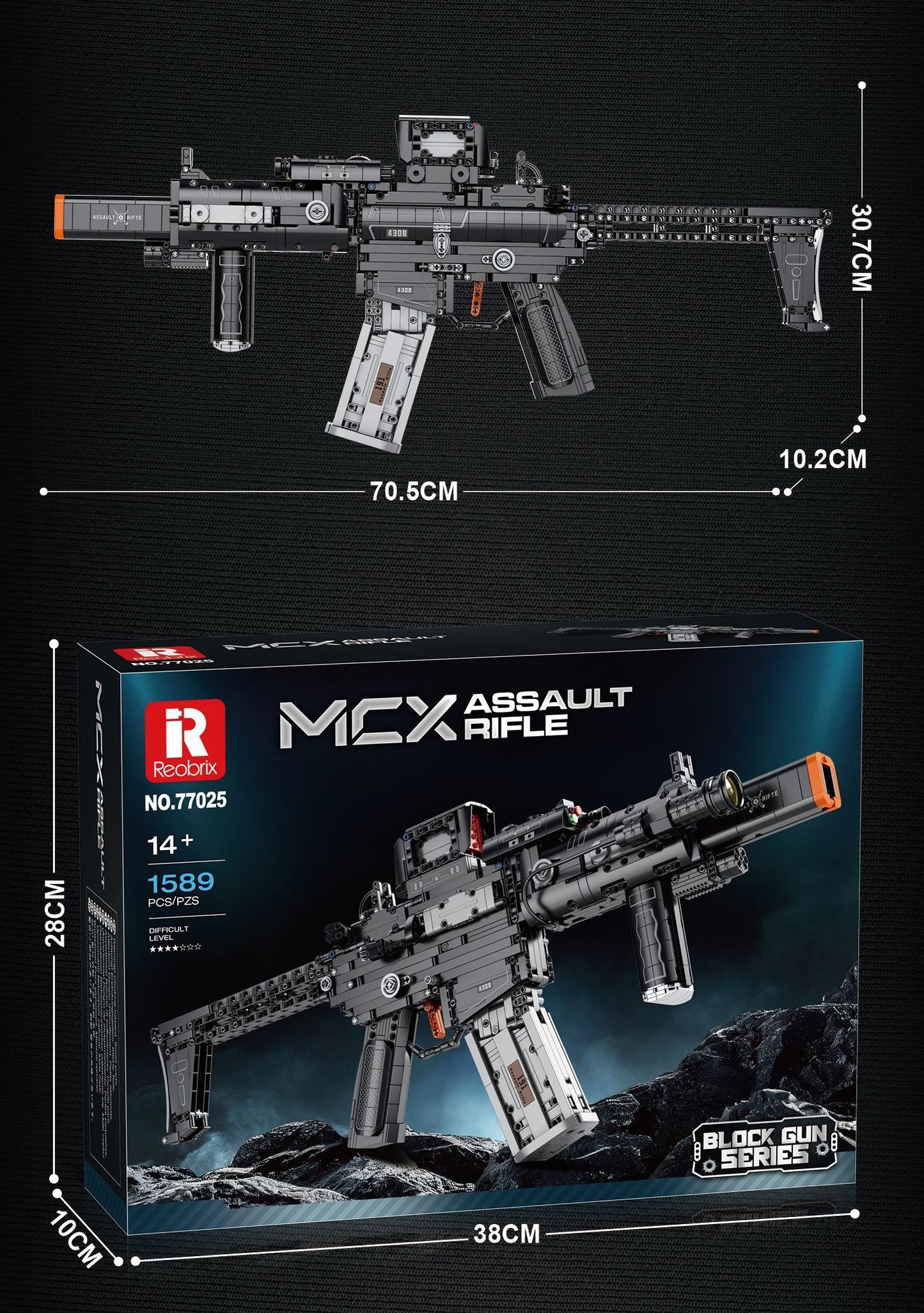 77025 MCX Assault Rifle Assembly Building Blocks Model Kit