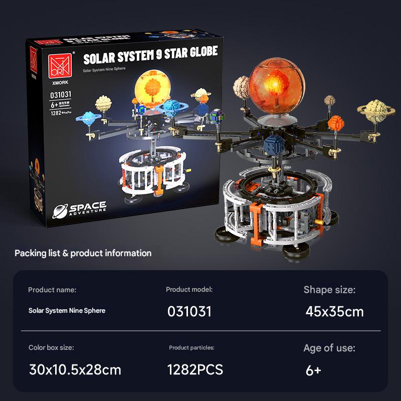031031 Rotating Solar System Nine-Ball Globe Building Blocks Set