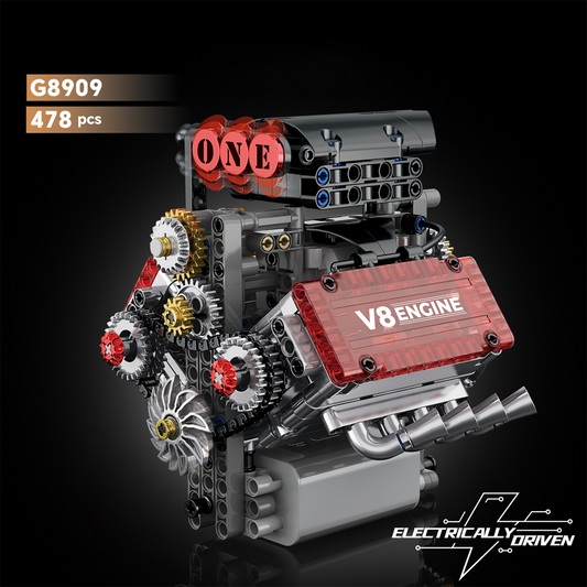 V8 Engine Model Building Blocks Mechanical Display Toy
