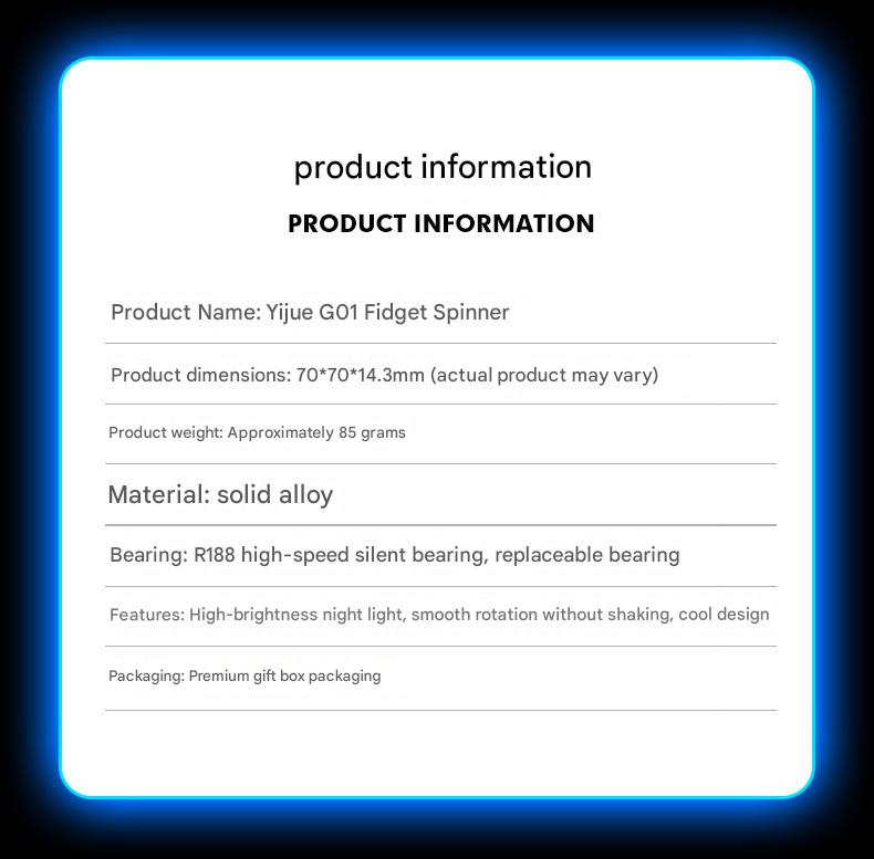 LED Alloy Fidget Finger Spinner