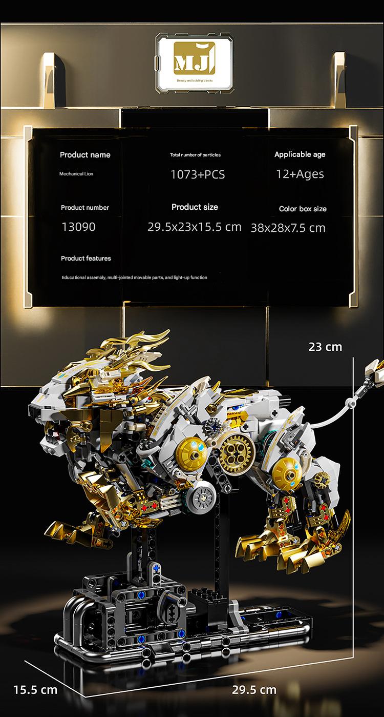 13090 Mechanical Lion Building Blocks Assembly Model Kit