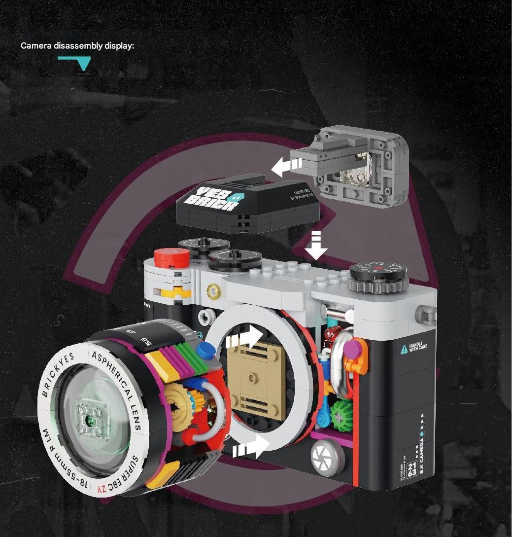 2164 Retro Camera Building Blocks Set