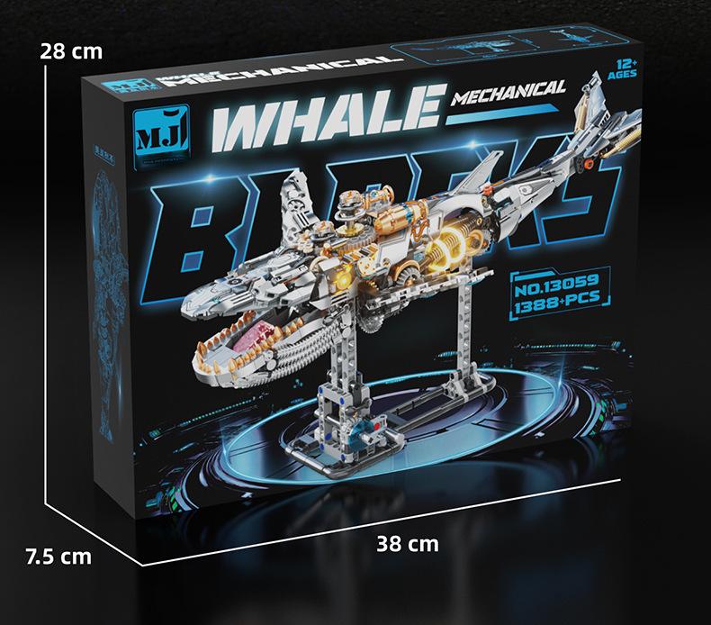 Meiji 13059 mechanical whale Shark Building Blocks Set