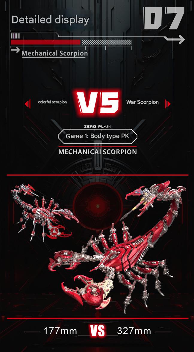Dragon Zero Metal Mechanical Scorpion 3D Assembly Puzzle Model Kit