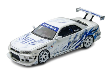 1:64 Nissan Skyline GT-R R34 Drift Flame Diecast Car