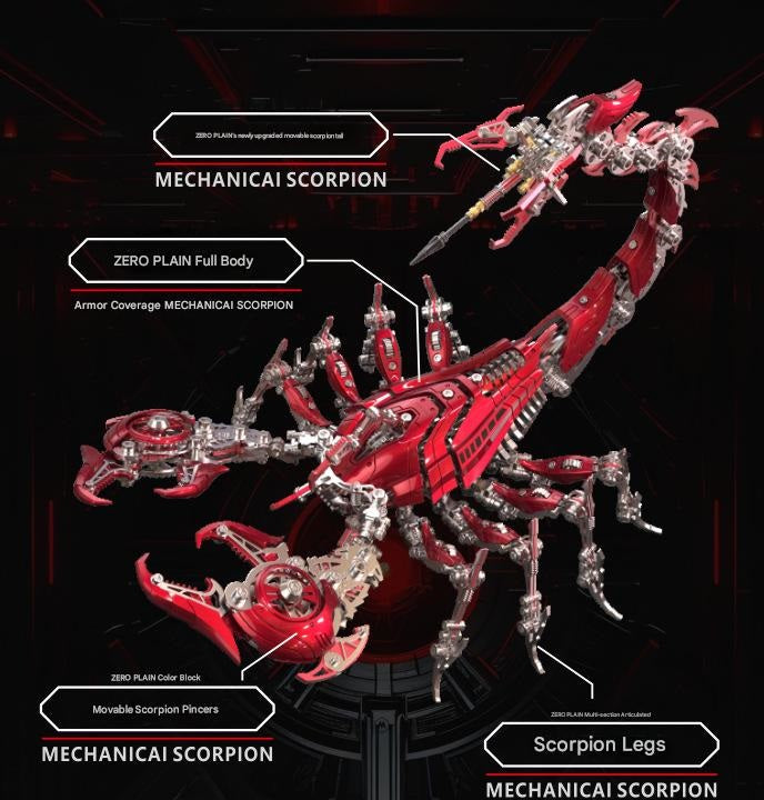 Dragon Zero Metal Mechanical Scorpion 3D Assembly Puzzle Model Kit