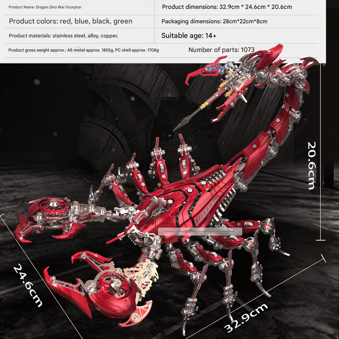 Dragon Zero Metal Mechanical Scorpion 3D Assembly Puzzle Model Kit