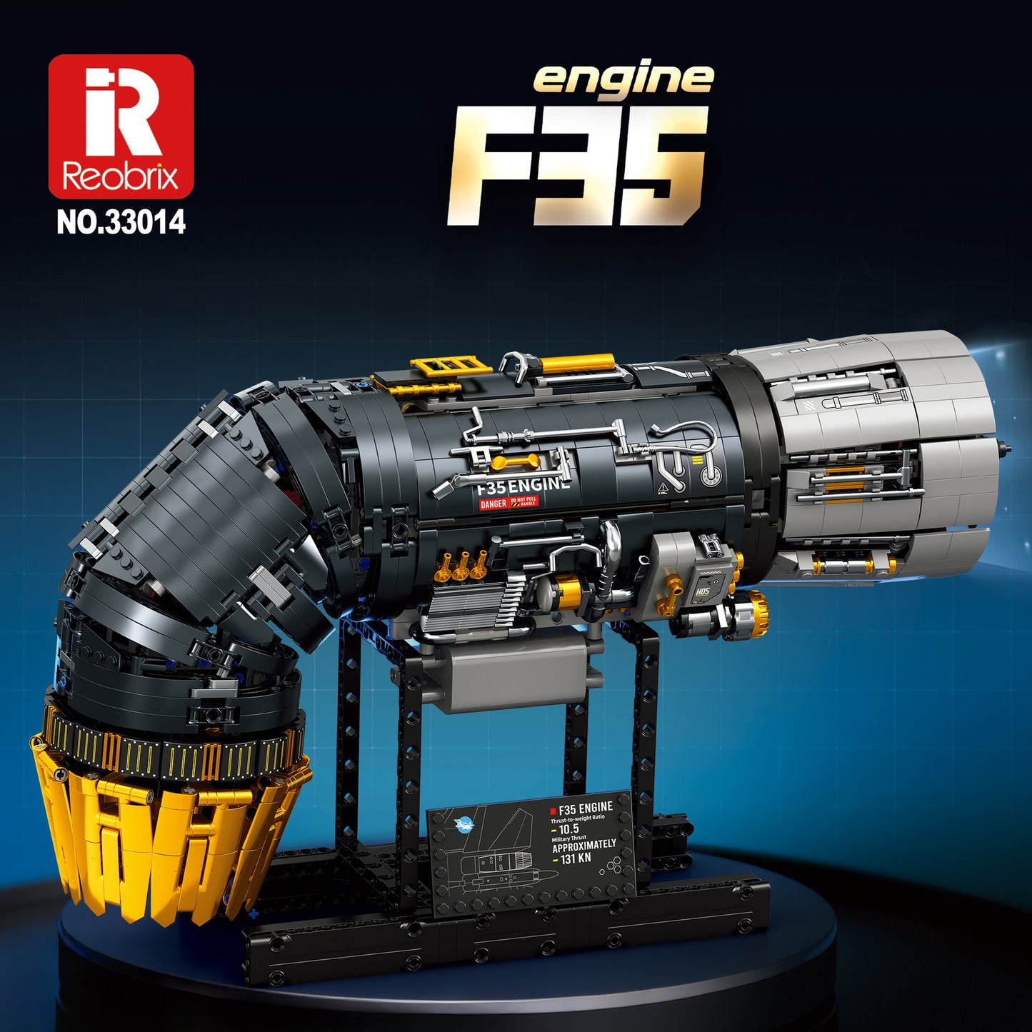 33014 F35B Mechanical Engine Assembly Building Block Model Kit