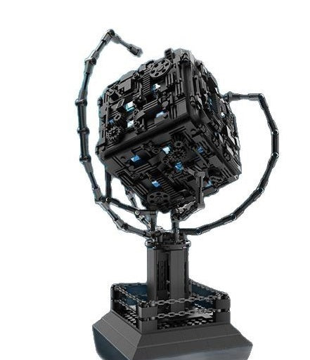 Mystery Black Box Mechanical Puzzle Building Blocks Model with Display Stand