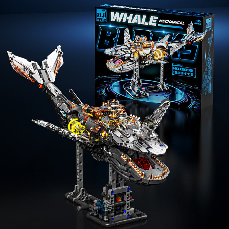 Meiji 13059 mechanical whale Shark Building Blocks Set