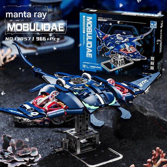 Mechanical Devil Fish Spliced Building Blocks Set
