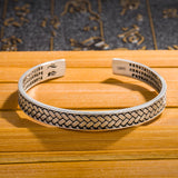 Vintage Woven Heart Sutra Open Bracelet