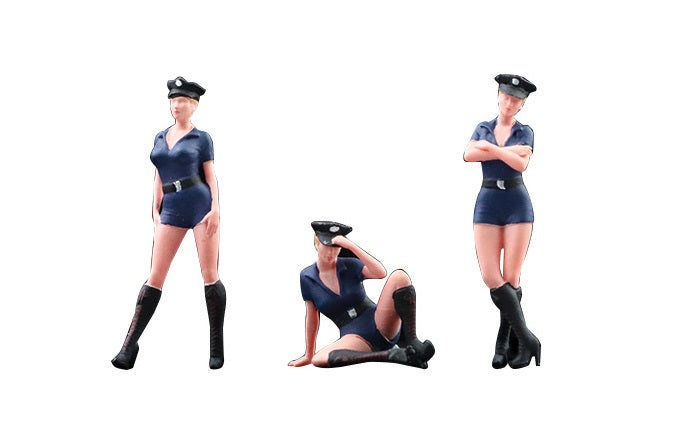 1:64 Police woman Doll Set