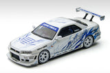 1:64 Nissan Skyline GT-R R34 Drift Flame Diecast Car