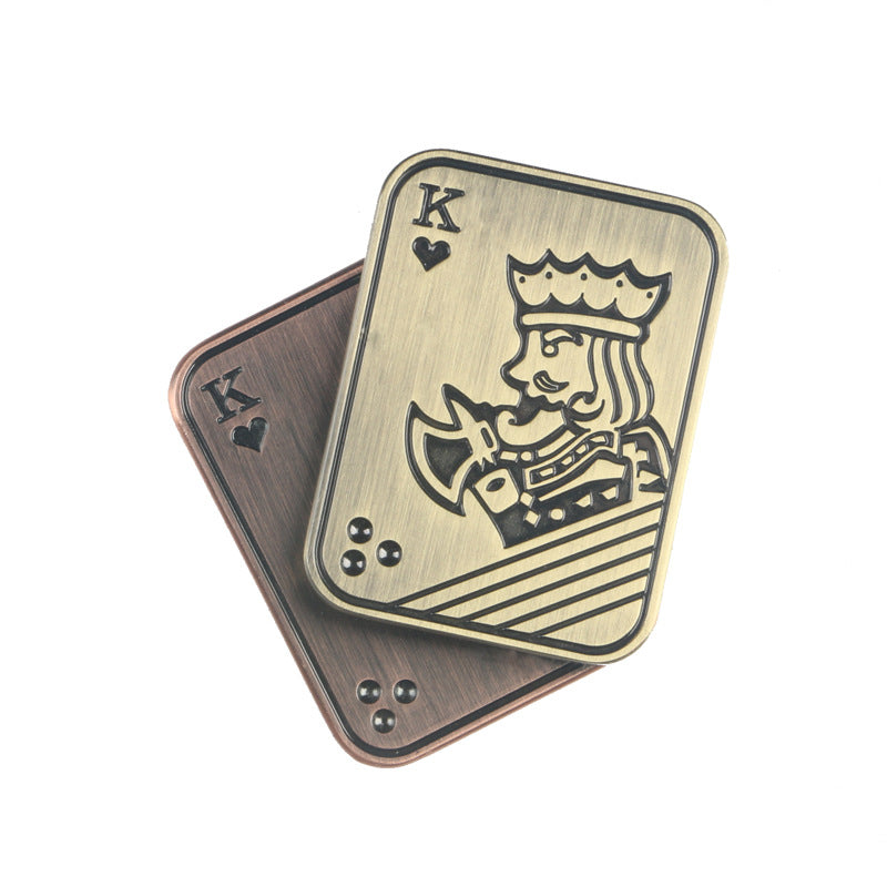 Pop Coin EDC Poker Card Metal Push Card Stress Relief Toy