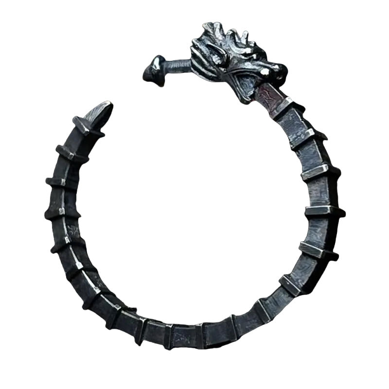 Retro Engraved Lei Zu Fa Whip Open Bracelet
