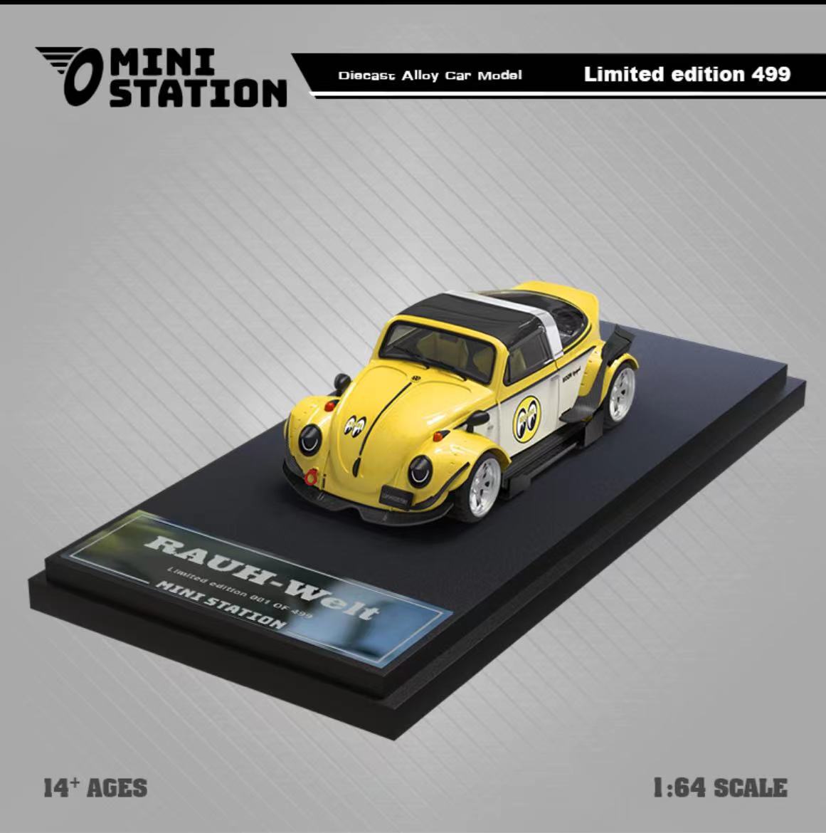 1:64 Volkswagen MS Beetle Moon Eye Alloy Car Model