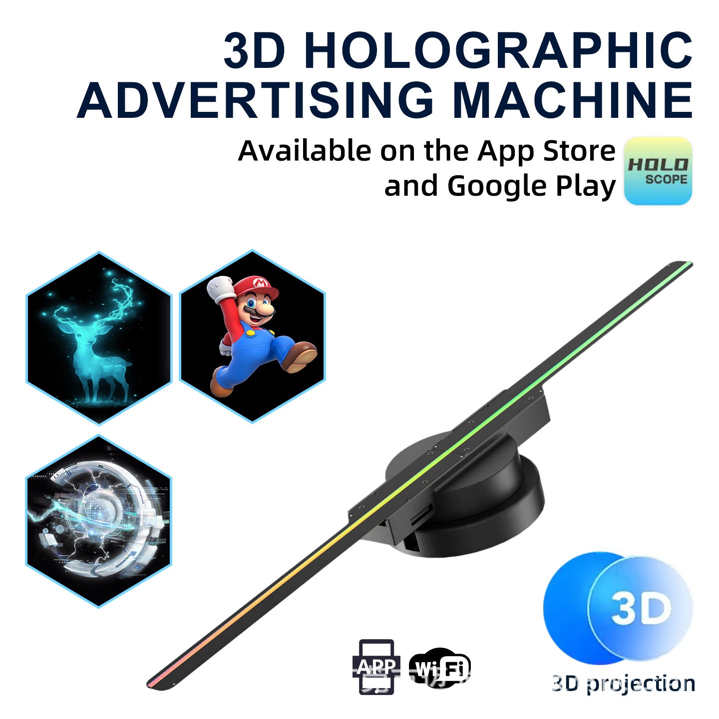 3D Hologram Fan LED Rotating Display Machine