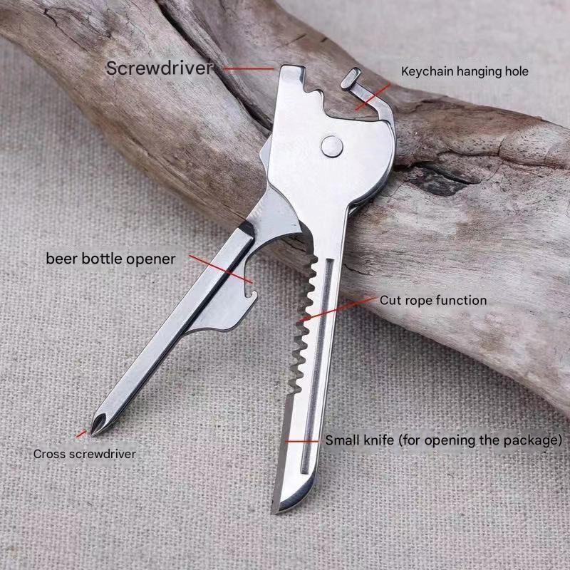 Mini Multifunctional 6 in 1 Knife  Keychain