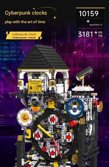 Yuxing 10159 Cyberpunk Clock Model Building Blocks Set