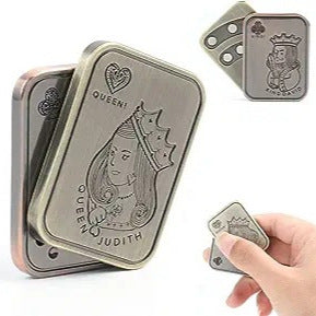 Pop Coin EDC Poker Card Metal Push Card Stress Relief Toy