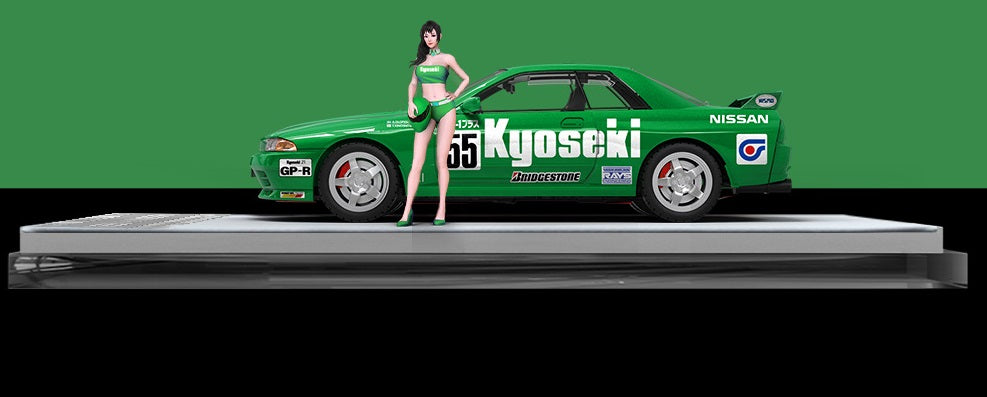1:64 Nissan GTR R32 Racing Alloy Car Model With Doll