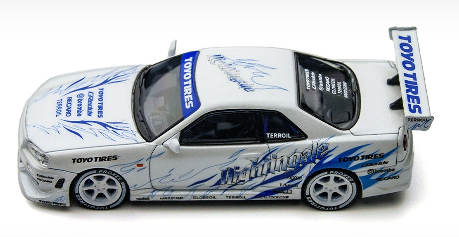 1:64 Nissan Skyline GT-R R34 Drift Flame Diecast Car
