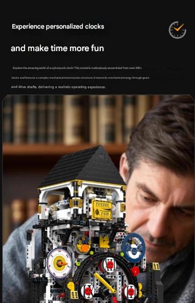 Yuxing 10159 Cyberpunk Clock Model Building Blocks Set