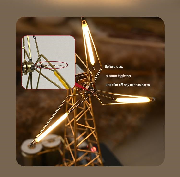 NIKOLATOY DIY Rotating Windmill Desktop Lamp