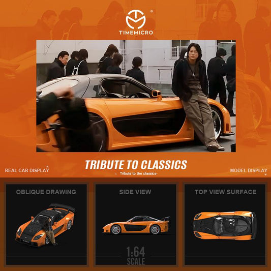 1:64 RX-7 Veilside Fast And Furious Alloy Car Model With Doll