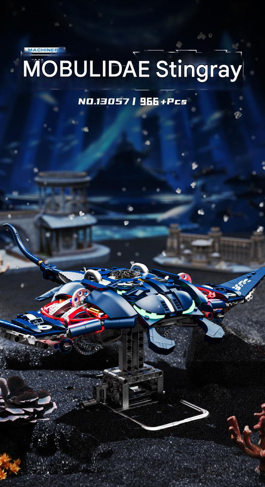 Mechanical Devil Fish Spliced Building Blocks Set