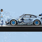 1:64 RWB964 Porsche 964 Kanagawa Surf Alloy Car Model With Doll