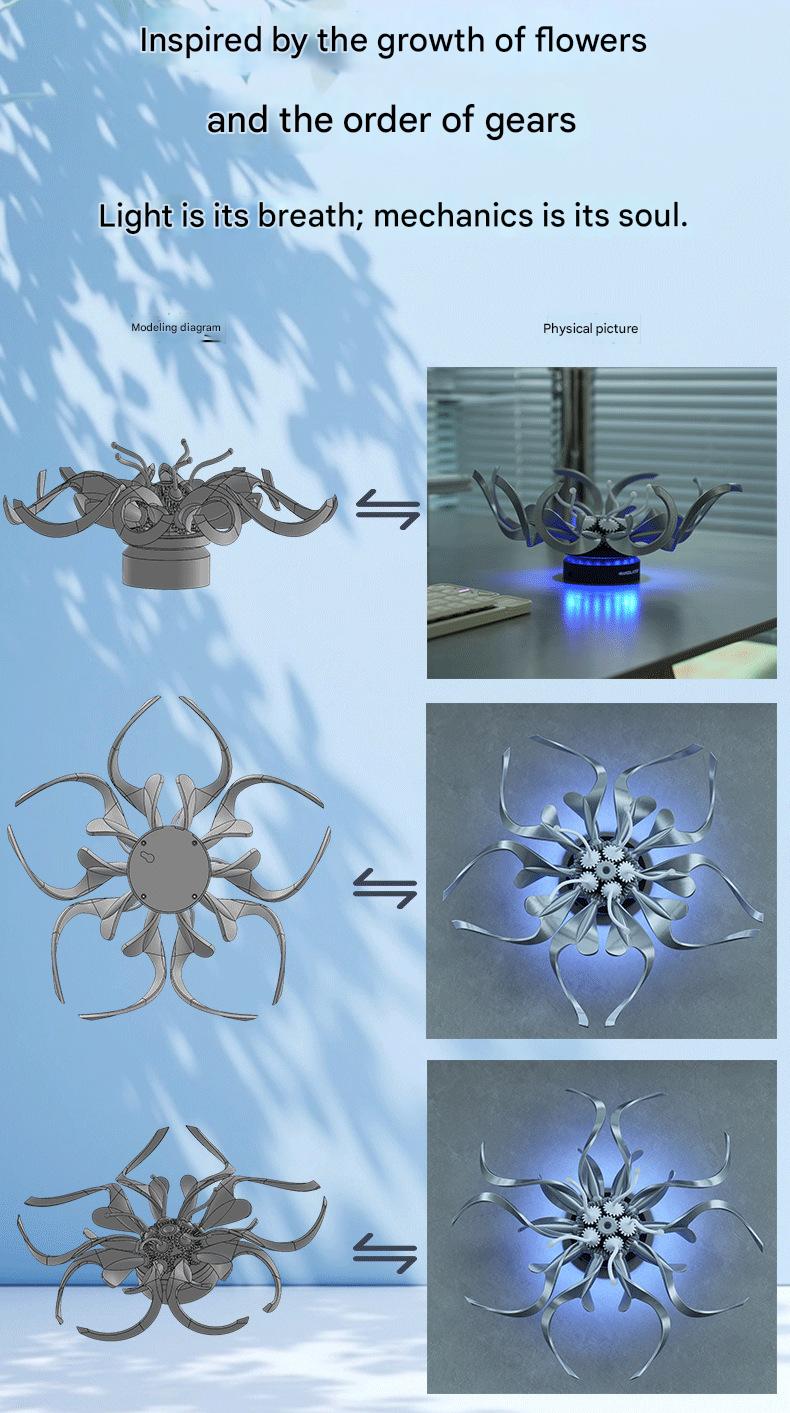 3D Cthulhu Mechanical Flower Desktop Ornament