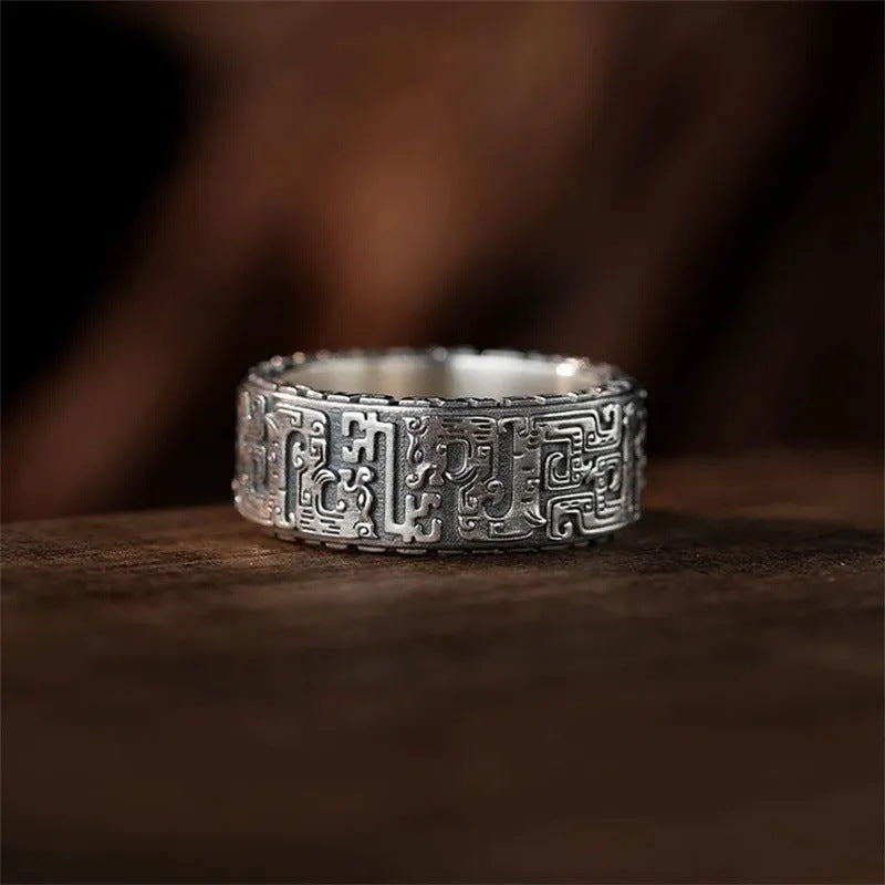 Retro Kuilong Tattoo Auspicious Ring
