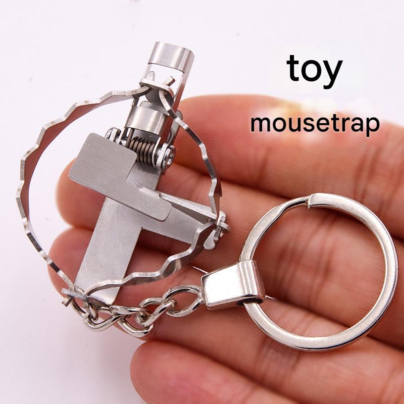 Mini Stainless Steel Mouse Trap Keychain