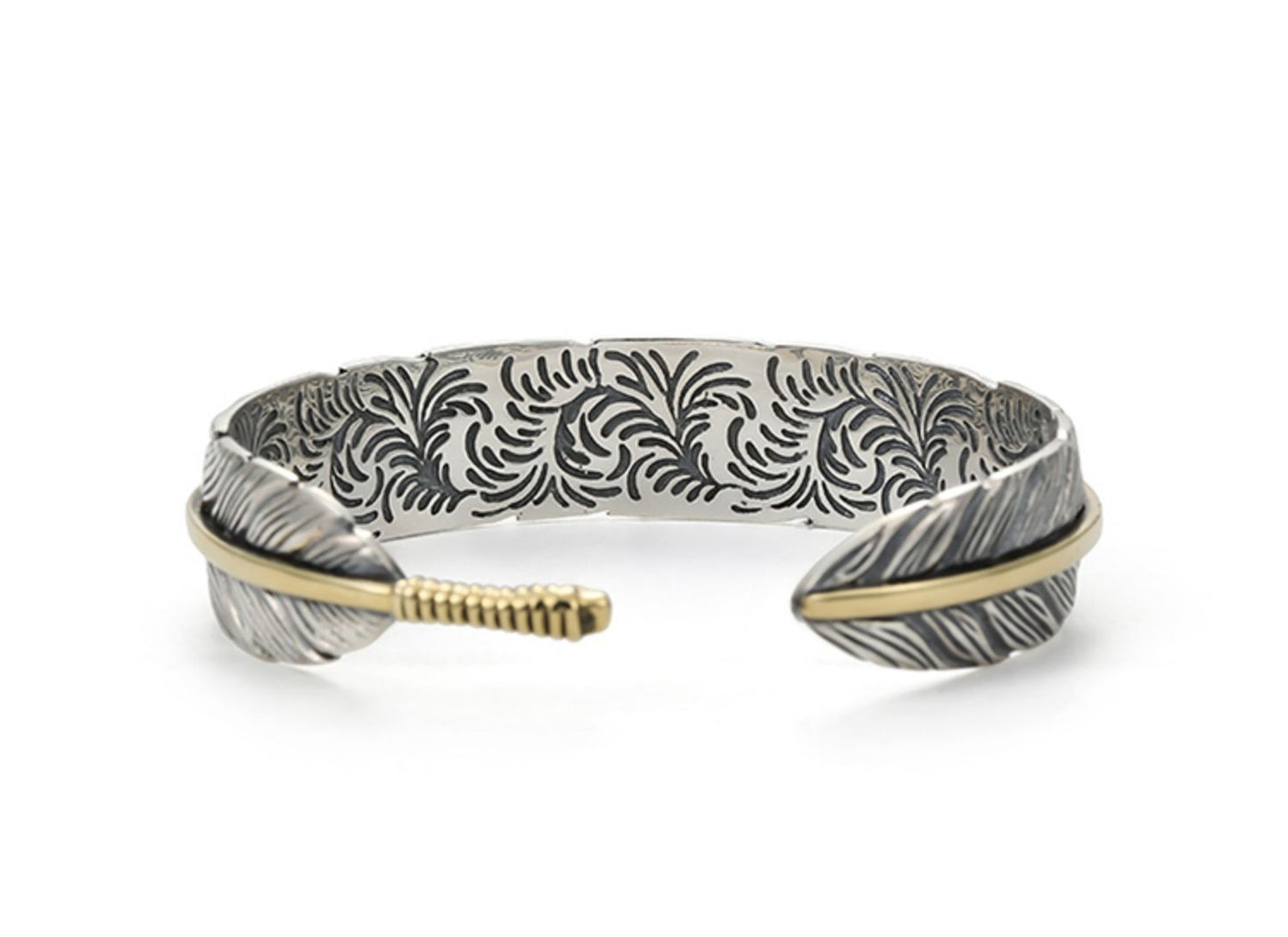 Retro Tang Grass Feather Open Bracelet