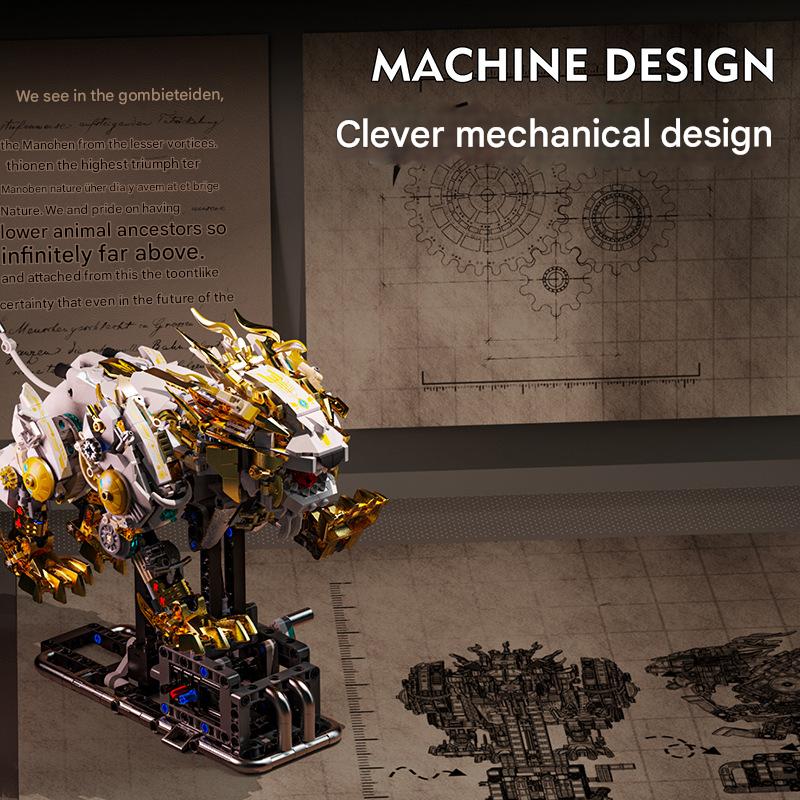 13090 Mechanical Lion Building Blocks Assembly Model Kit