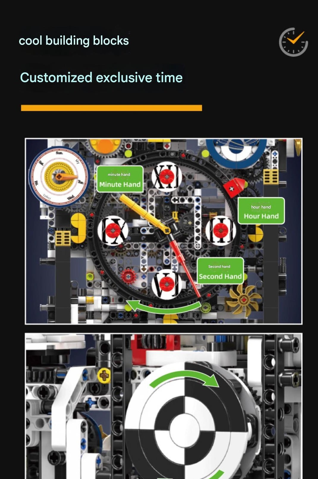 Yuxing 10159 Cyberpunk Clock Model Building Blocks Set