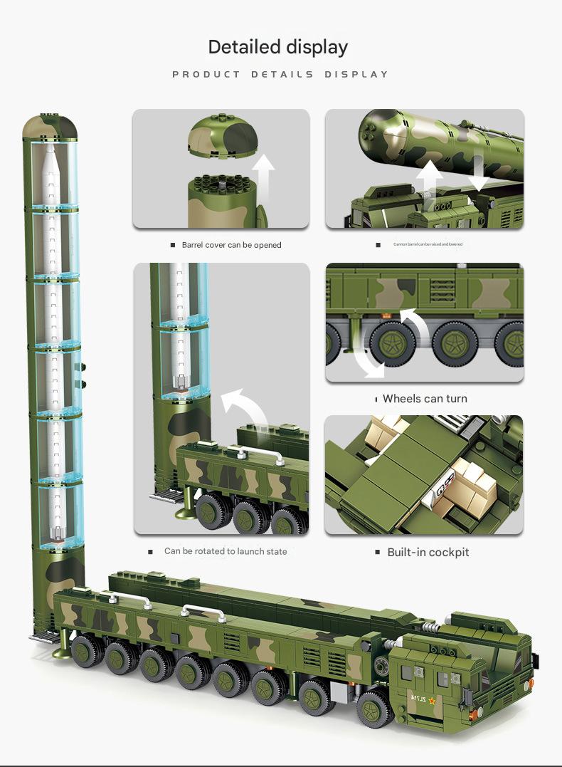 Panlos 639009 Dongfeng-41 Missile Vehicle  Assembly Building Blocks Model Kit