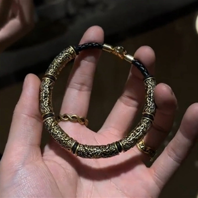 Retro Black Gold Gourmet Semicircle Bracelet