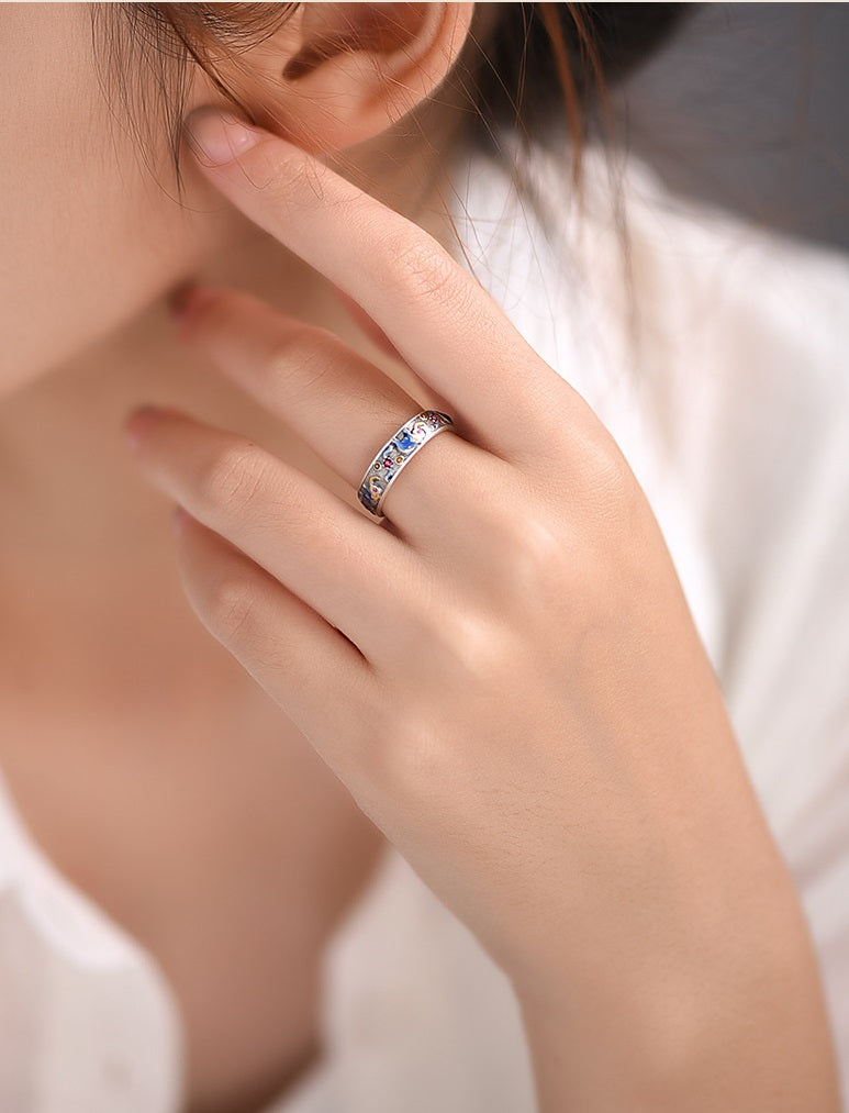Retro Enamel Elephant Ring