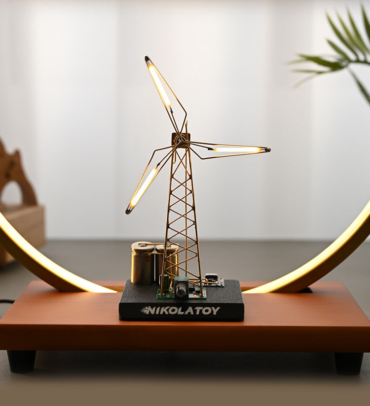 NIKOLATOY DIY Rotating Windmill Desktop Lamp