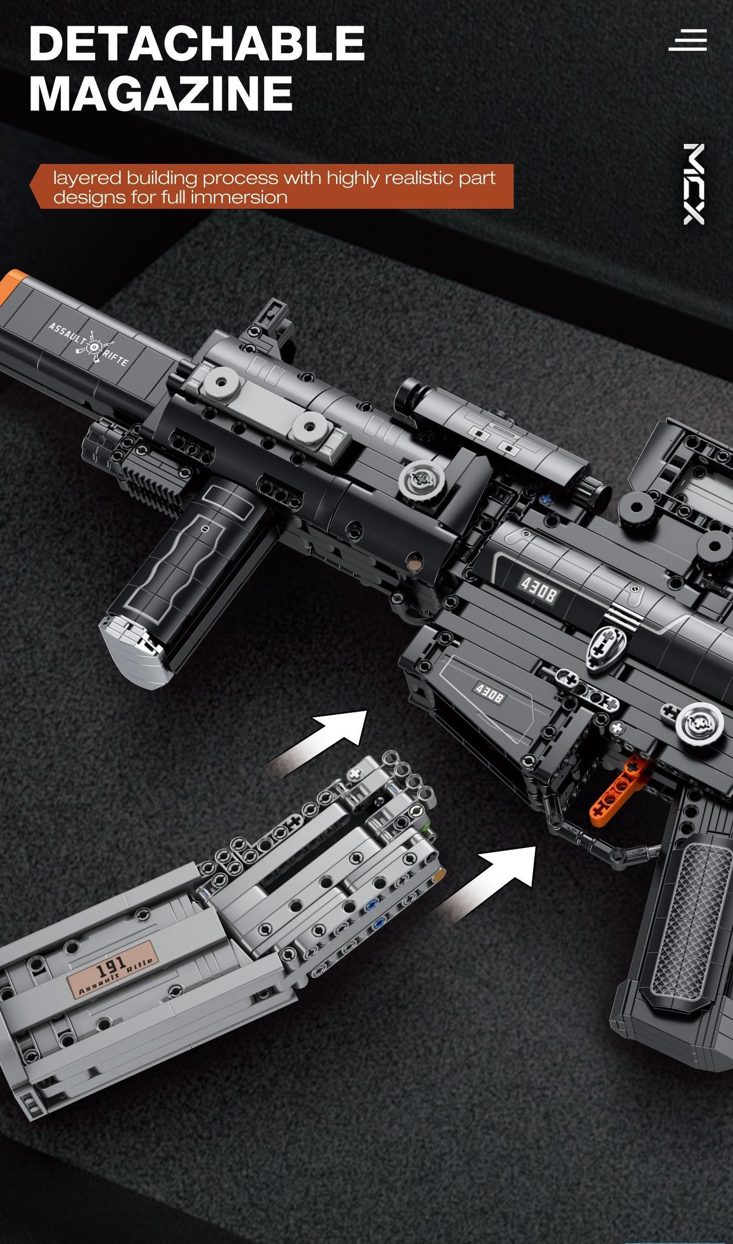 77025 MCX Assault Rifle Assembly Building Blocks Model Kit