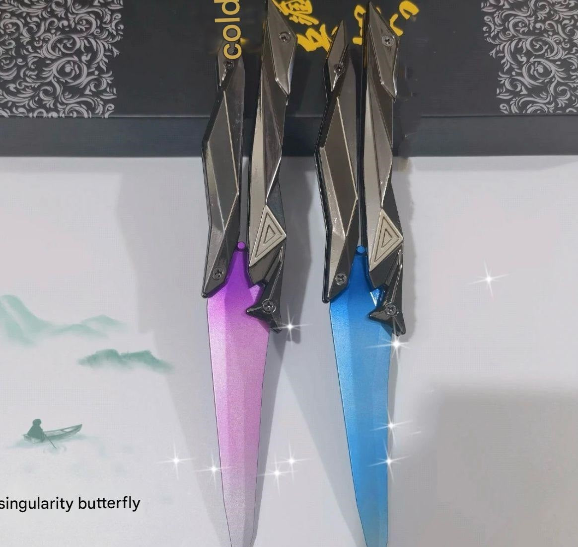 Starry Sky Butterfly Fling Knife Model Toy