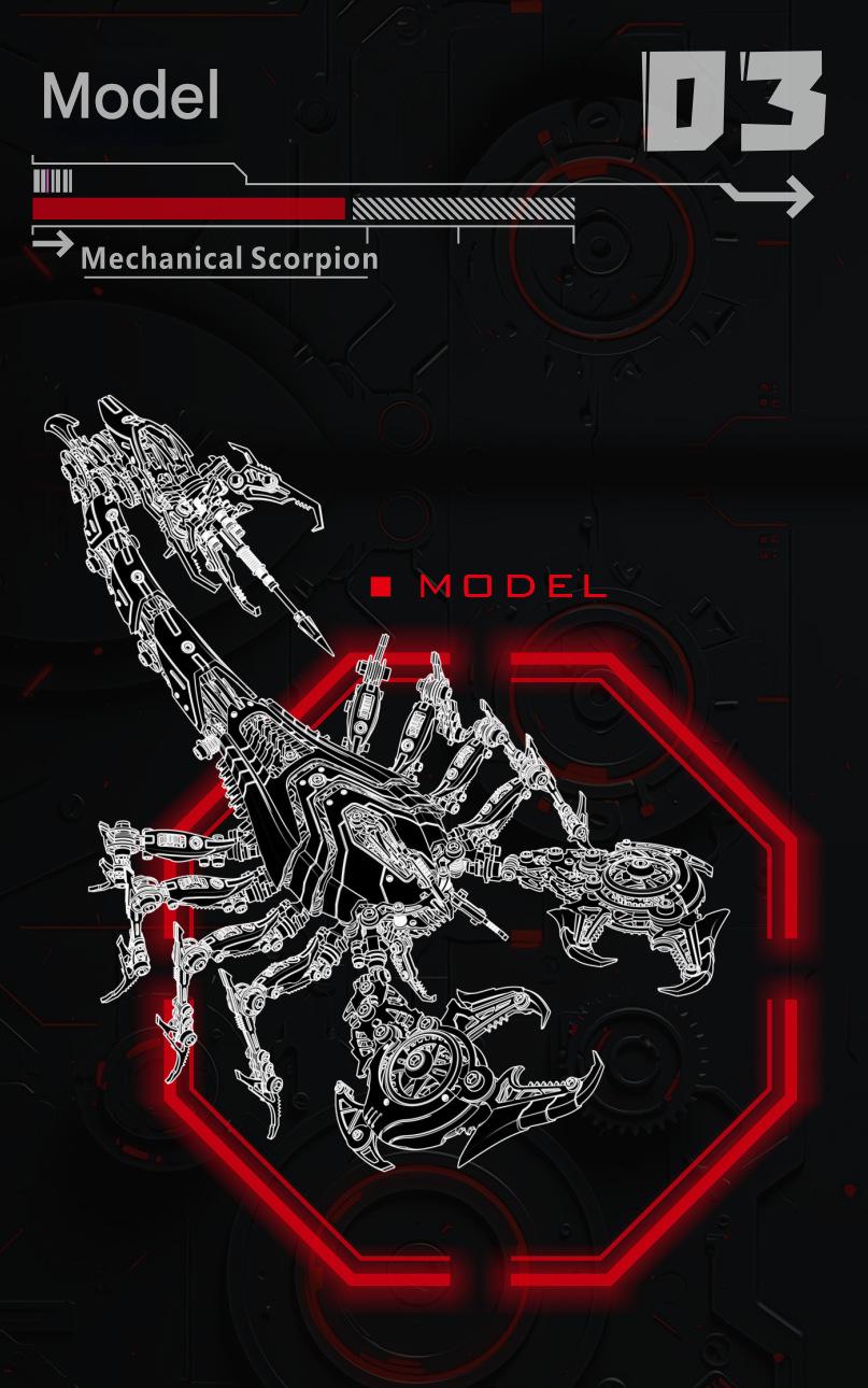 Dragon Zero Metal Mechanical Scorpion 3D Assembly Puzzle Model Kit